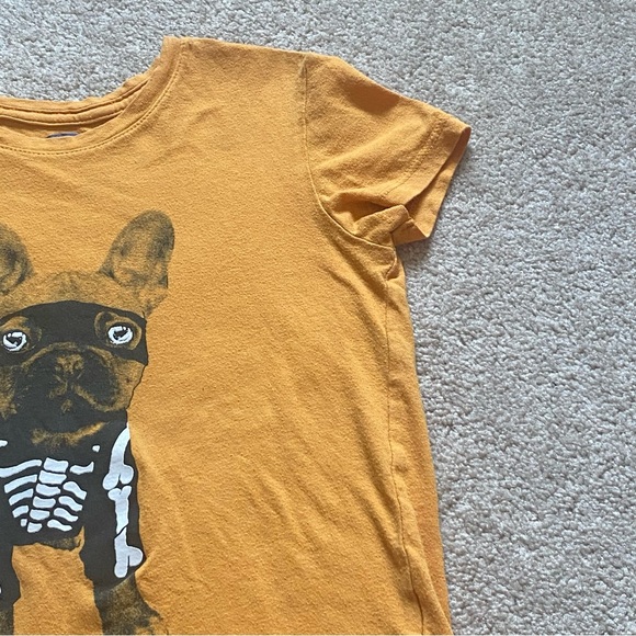 3 for $15 Glow In The Dark French Bull Dog Skeleton Tee Old Navy Size 6-7 Orange - Picture 9 of 14